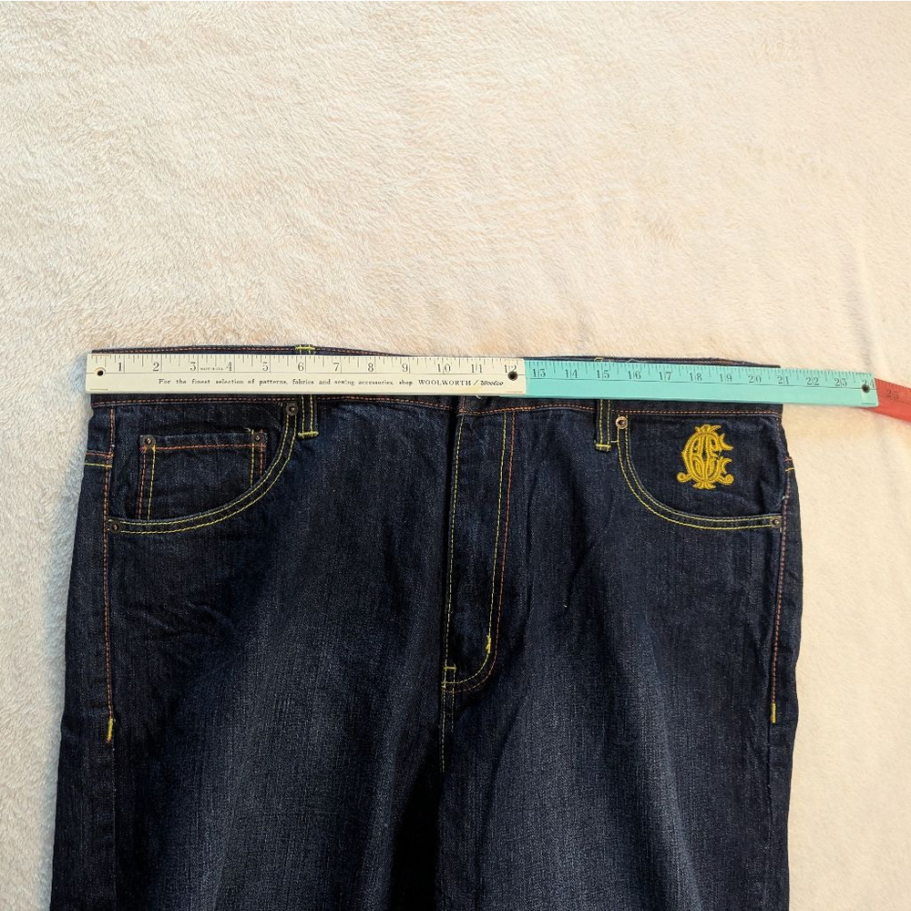 Christian Audigier Ed Hardy Vintage Embroidered Flame Skull Denim Shorts - 42×15 - Picture 8 of 15